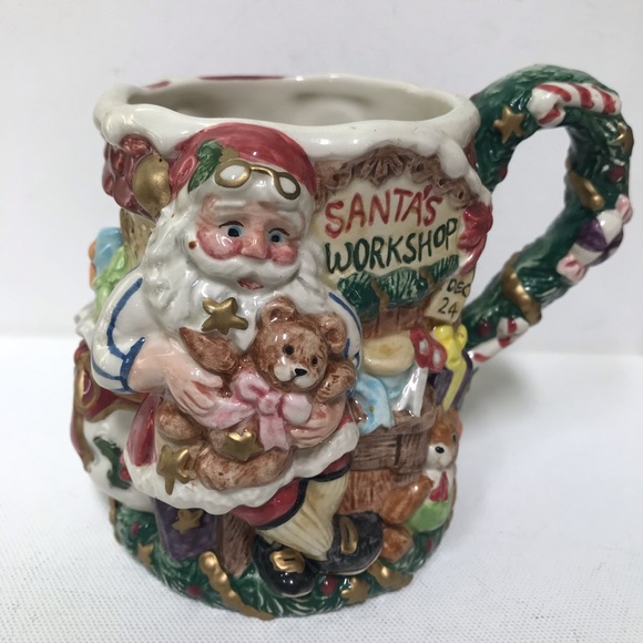 (4) Santa mugs Fitz and Floyd - Picture 2 of 5